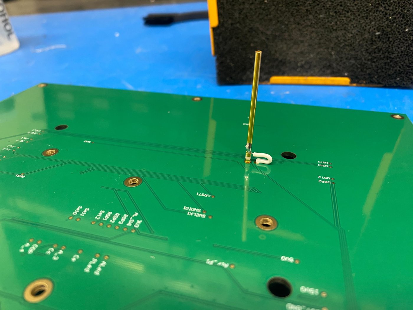 TPCB removed with the receptacle soldered in place