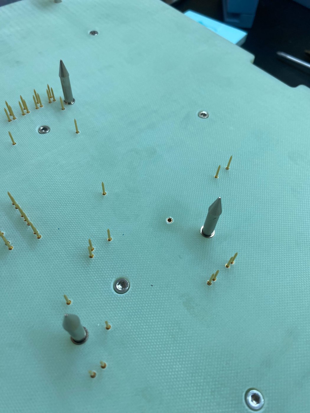 Receptacle back in the probe plate with the TPCB reattached