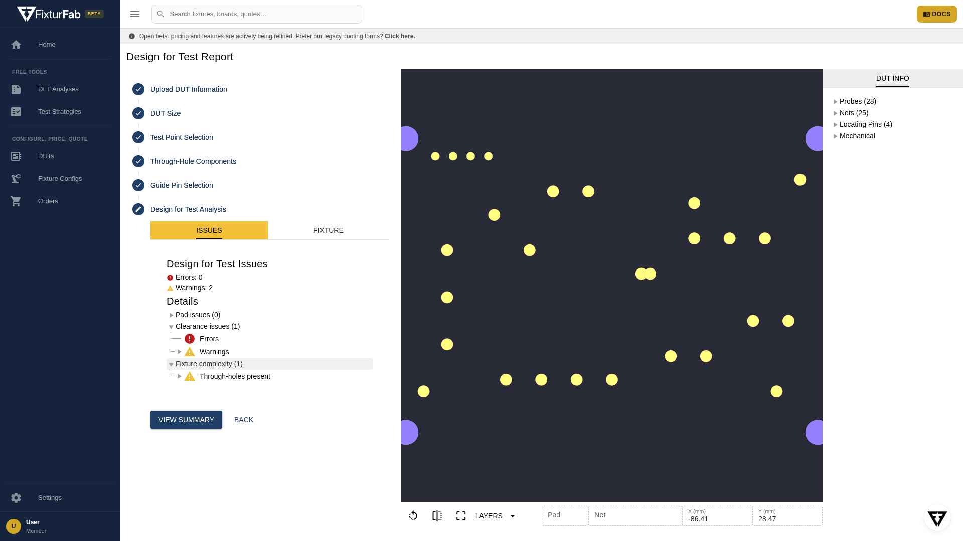 Design for Test Analysis
