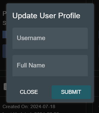 Edit Profile Dialog