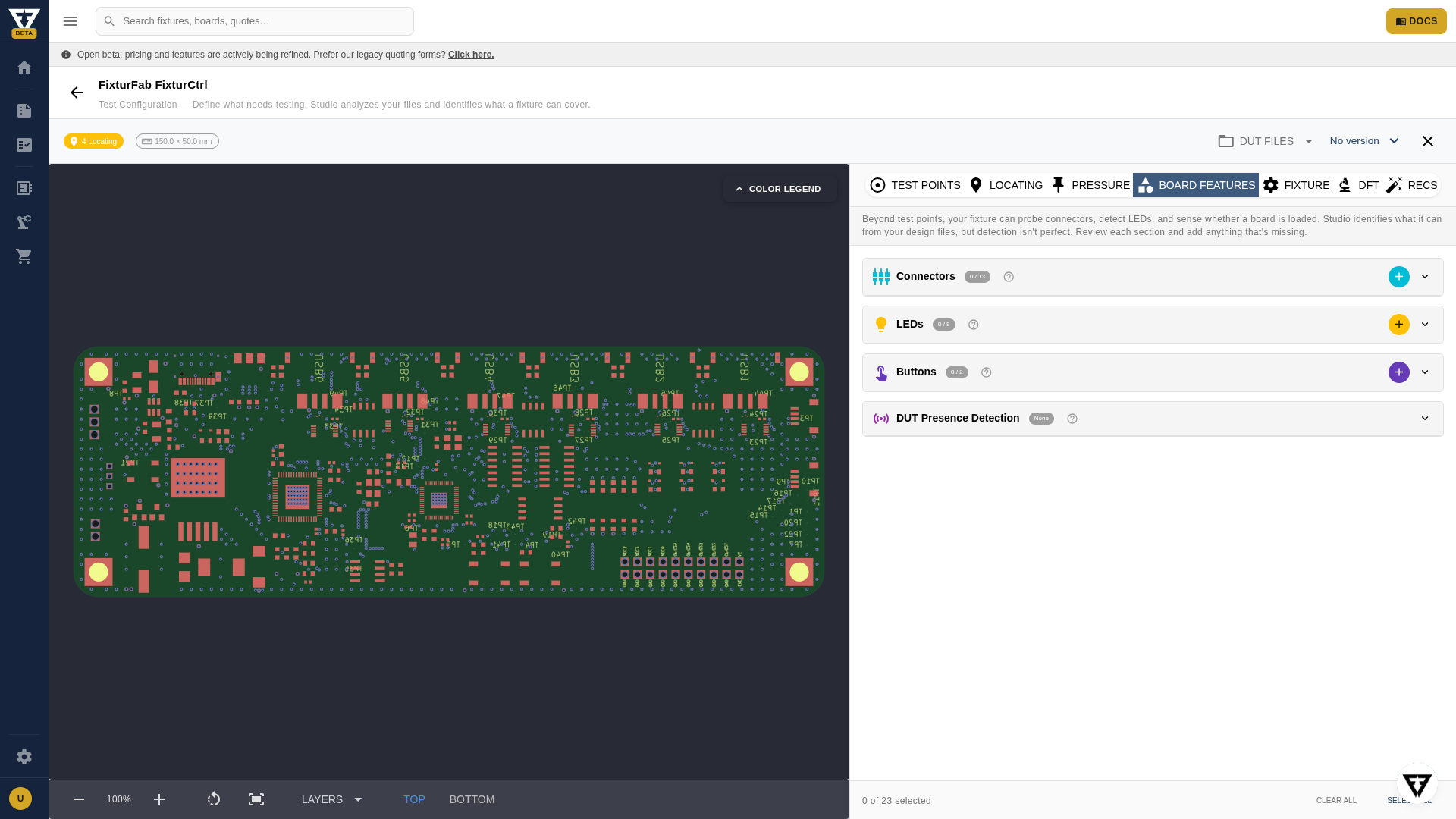 Board Features tab
