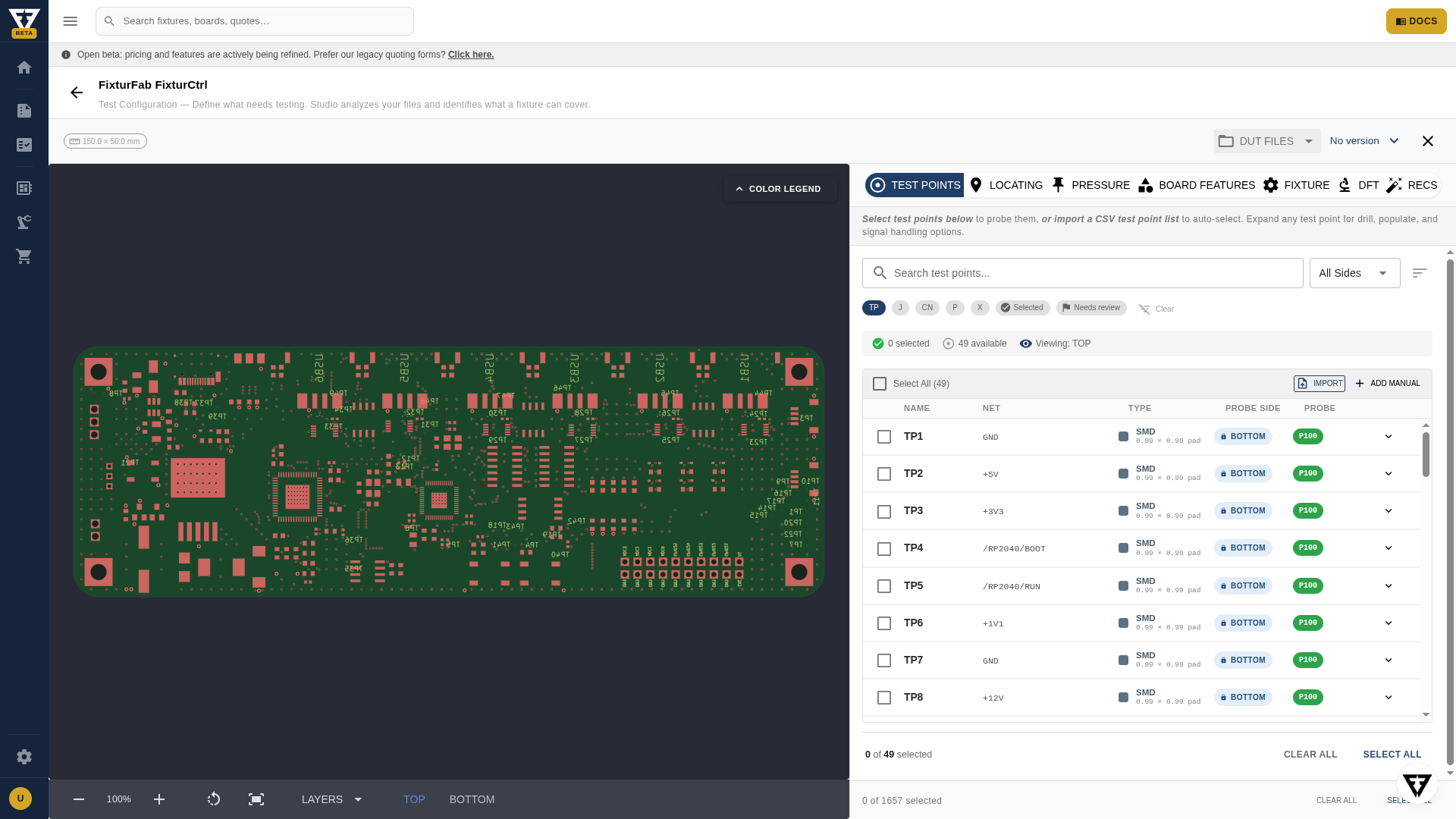 Test config workspace